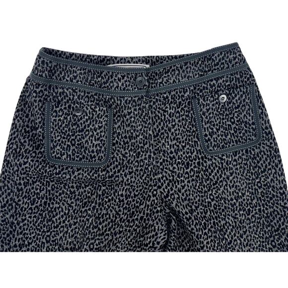 Carlisle Womens Pants Size 4 Animal Print Straight Leg Flocked Wool Blend UNIQUE - Picture 3 of 11